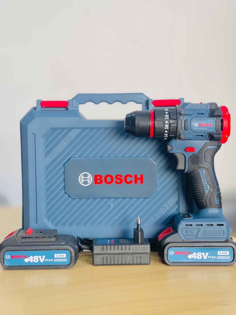 Bosch 48V Brushless Cordless Drill Machine Kit – 2 Batteries + Full Accessories + Heavy Case